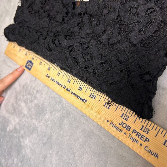 Free People Lace Bralette Womens XS Black Criss Cross Back Boho Feminine Dainty - Picture 7 of 8